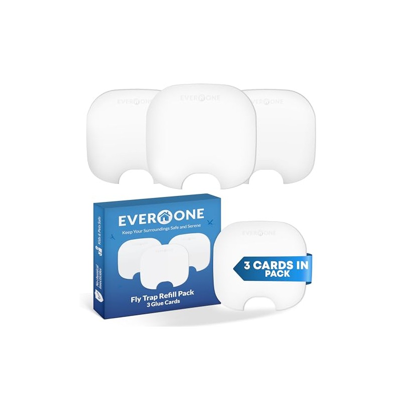 EverOne Glue Card Refills for Indoor Fly Trap – 3