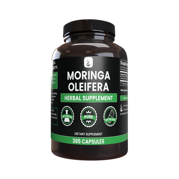 Pure Original Ingredients Moringa (365 Capsules) No Magnesium Or Rice Fillers, Always Pure, Lab Verified