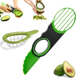 2 Pack Avocado Slicer Set, 3-in-1 Avocado Cutter Slicer