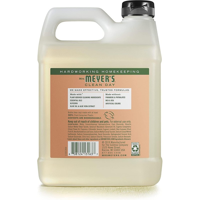 Mrs. Meyer's Hand Soap Refill, Made with Essential Oils, Geranium,