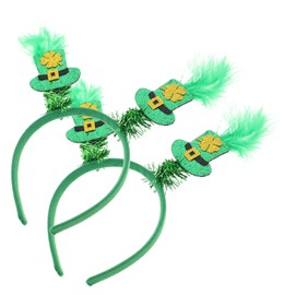 IWOWHERO 2pcs Headband Women's Headbands Irish Headbands Patrick Headbands Saint Patricks Day Headband St Patricks Headbands for Women Irish Hat Hairband Satin Headband Metal Green