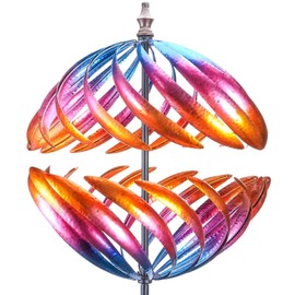 MUMTOP Wind Spinner 360 Degrees Double Steel Metal Wind Sculpture is Suitable for Decorating Your Patio, Lawn & Garden