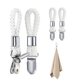 Pack of 4 Towel Clips, Hanging Towel Clips, Black Hanger for Towels, for Towel Hanger, Sewing Towel Clamp, Towels, Clothes Pegs, Towel Hanger, Without Sewing Towel Clips