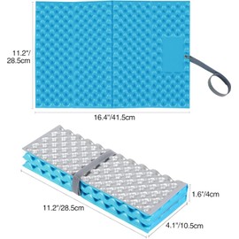 REDCAMP Foam Hiking Seat Pad, 1/2/4PCS Foldable Z Ultralight Sitting Pad for Camping Backpacking Stadium Outdoor, Blue