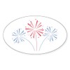 CafePress July Fourth Fireworks Sticker Oval Car Bumper Sticker