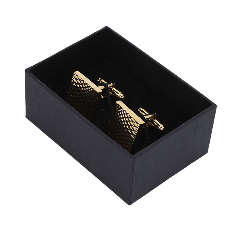 1 Pair French Cufflinks Double Layer Electroplating Polished Brass Gold