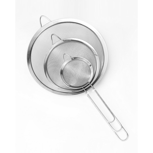 CINDALOG Fine Mesh Strainers Set, Premium Stainless Steel Colanders and