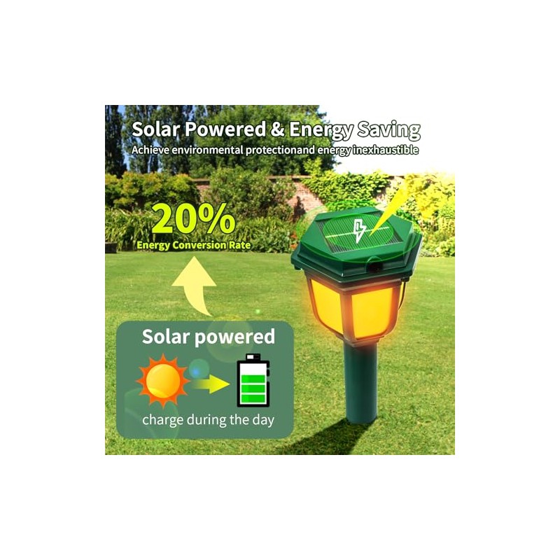 Mole Repellent Solar Powered for lawns Gopher Repellent Ultrasonic Snake