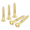 uxcell Wood Screws M2 x 16mm Slotted Round Head Brass