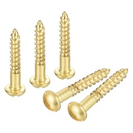 uxcell Wood Screws M2 x 16mm Slotted Round Head Brass Self-Tapping Screw 20 Pcs