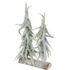 Artificial Mini Christmas Tree Iced and Snowed on Wooden Base