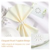 FHUIEWRY 60 Pcs Pearl Napkin Rings, Round Napkin Buckles Imitation