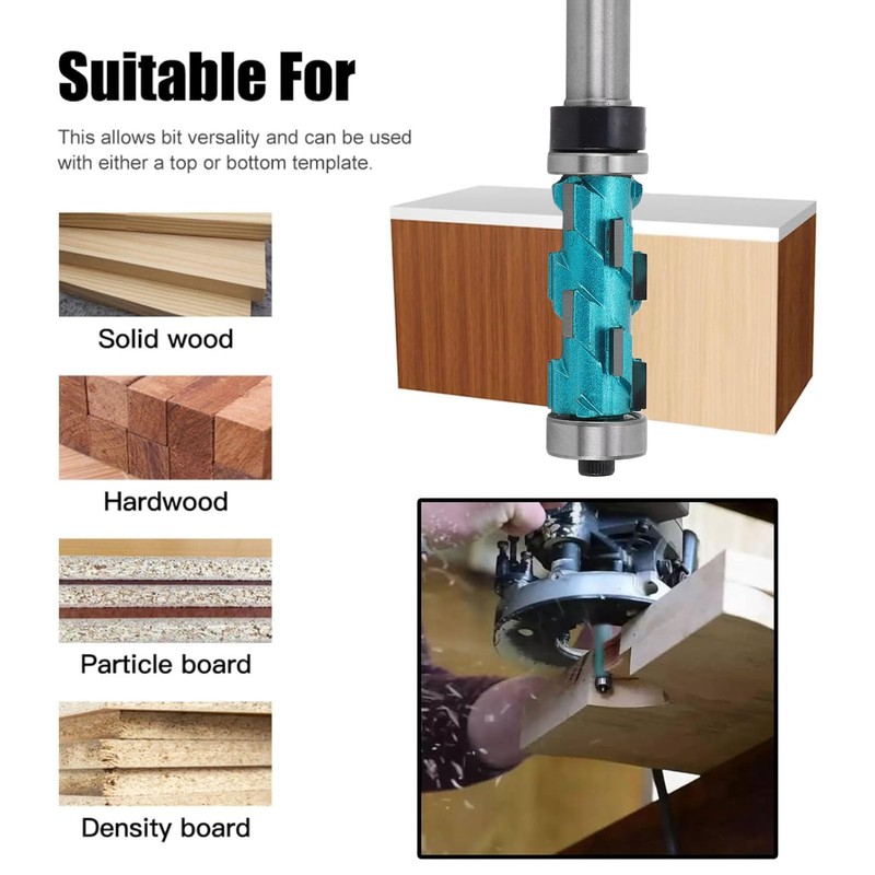 Spiral Flush Trim Router Bit, 1/2 Inch Shank Carbide Flush