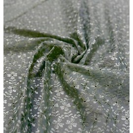 Sedona Designz 41” Eyelet Floral Embroidered Fabric – Soft Poly Cotton Broadcloth by The Yard, All-Over Floral Eyelet Design – 65% Polyester, 35% Cotton