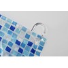 Croydex AE543424 Mosaic PVC Shower Curtain, Blue, 1800 x 1800mm