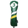 Majek Retro Golf Headcovers Green White and Yellow Vintage Leather