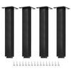 Sourcing Map 10 Inch Modern Black Metal Furniture Legs, Set