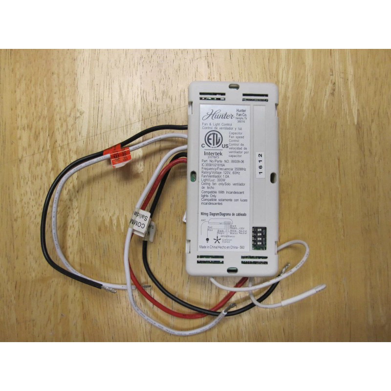 HUNTER Geniune Original Replacement Ceiling Fan Wireless Remote Receiver 89309