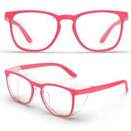 Stylish Safety Glasses, Clear Anti-Fog Anti-Scratch Protective Glasses For Men And Women (Deep Pink)