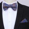 Hisdern Men's Braces, Wide Bow Tie and Pocket Handkerchief Set,