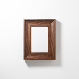 FRAME SHIROYAMA 3443 Airframe Resin Frame Frame Simple Stylish Interior Poster Photo Picture Puzzle (Walnut, L Size)