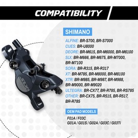 epic Disc Brake Pads for Shimano Brakes | F01A, F03C, G01A, G03C | Fits Alfine, Cues, Deore, SLX, XT | Organic, Semi-Metallic, Sintered, Ceramic & E-Bike Options | 1 Set (Sintered)