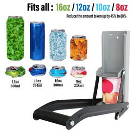 laffeya 16oz 12oz Can Crusher, Can and Plastic Bottle Crusher, Aluminum Can Crusher for Garage, Can Crushers for Recycling Wall Mounted (16oz, Gray)