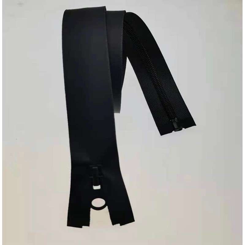 2 Waterproof Double Opening Zippers Identical Black 5# for Coats
