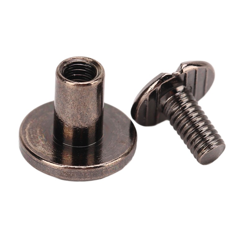 200 Sets Chicago Screws 9.5x8mm DIY Uniform Coating Brass Leather