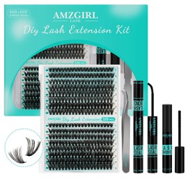 Lash Extension Kit 320Pcs,DIY Individual Lashes Clusters Kit,Lash Bond And Seal,Lash Remover For Eyelashes Extensions,Lash Applicator Tool For False Eyelash Cluster Kit At Home(40D50D,D-Mix9-16mmKit)