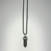 VIE Double Point Pencil Pendant, Black String (Lava Stone)