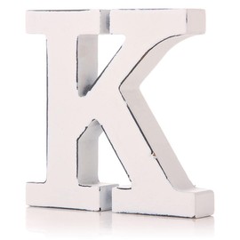 giftwarez Vintage White Wooden K Letter