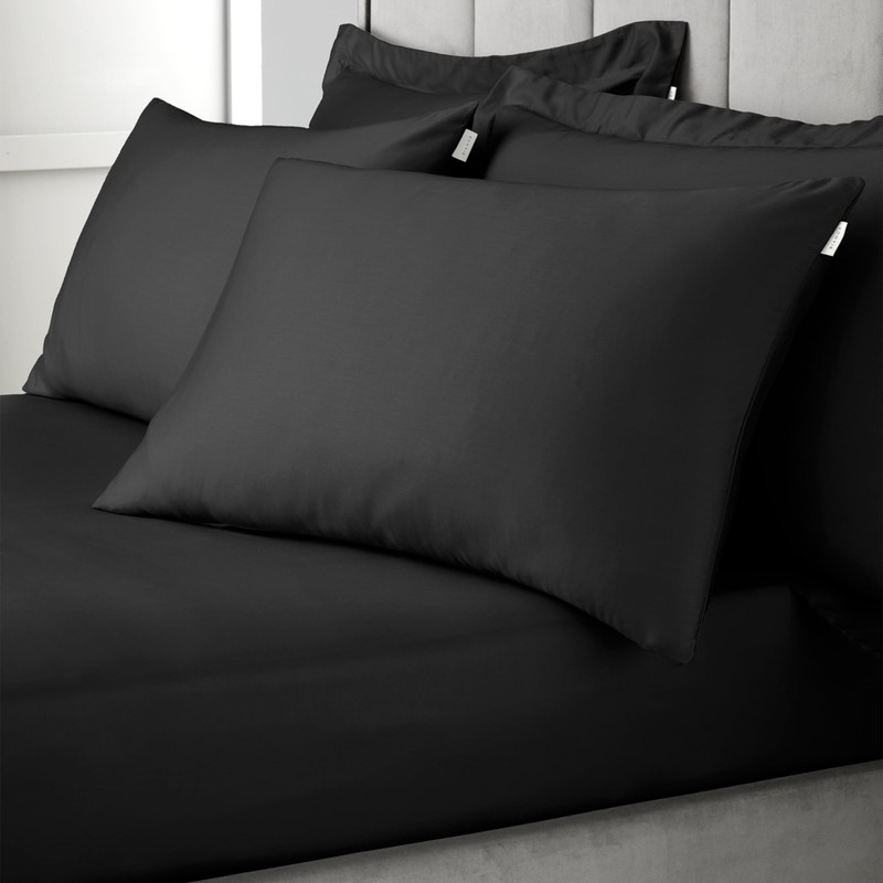 Bianca 400 Thread Count Cotton Sateen Standard Pillowcase Pair Black