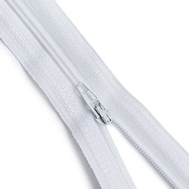 KGS Zipper by Yard | #3 Nylon Zipper Roll | 5 Yard and 20 Color-Matched Zipper Pulls (White)