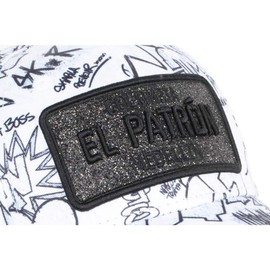 SKR El Patron White and Black Streetwear Colombia Medellin Baseball Cap - Unisex Size One Size, White, White