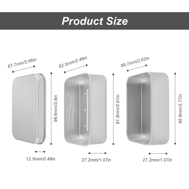 SHENGYIG Pack of 3 Aluminium Soap Box, Soap Dish with