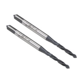 MACHSWON Spiral Flute Thread Tap M2 x 0.4mm, for Processing Blind Holes and Sticky Materials, H2 Tolerance, HSS Nitriding Coated, Metric Machine Threading Tap Screw Thread Tapping Tool, 2pcs