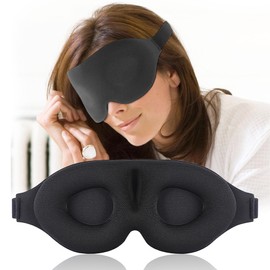 Sleep Eye Mask for Men Women, 3D Eye Mask for Sleeping, Breathable Contoured Cup Night Blindfold Eye Mask, Soft Sleep Masks with Adjustable Strap, SooGree Alaska Bear Sleep Mask Black Eye Cover