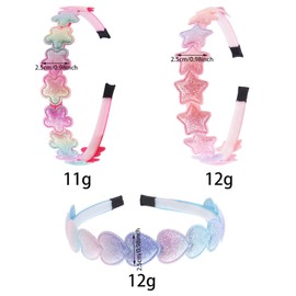 Ewaycom 16 Pack Glitter Girls Headbands and Hair Clips Sparkle Rhinestone Heart Star Sweet Hairband for Toddler Girls Teens Hair Accessories