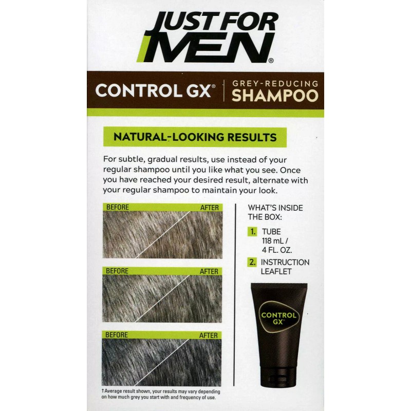 Just for Men Control GX GREY-REDUCING SHAMPOO Gently Cleans Revitalizes