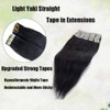 Light Yaki Straight Tape in Hair Extensions Human Hair Black