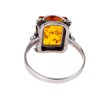 Sterling Silver and Baltic Honey Amber Rectangle Ring Makell Size:
