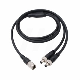 HangTon Hirose Power Cable 4 Pin Male to 2 x Locking DC Barrel for Sony Camera Zaxcom QRX100 Lectrosonic SRc Receiver Atomos Ninja V Monitor 1 m