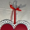 Hobby Lobby Valentines Day Red Heart Wood Metal Lace Trim