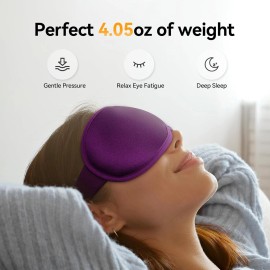 FACEMOON 3D Weighted Blackout Eye Mask for Sleeping - Zero Pressure on Purple
