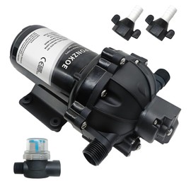 Electric Quiet RV Water Pump 12V - 5.5 GPM 70PSI Fresh Water Pressure Booster Pump, 9A 12Volt Self Priming Water Transfer Pumps with Adjustable Pressure Switch, for Camper RV Boat Marine Yacht Garden