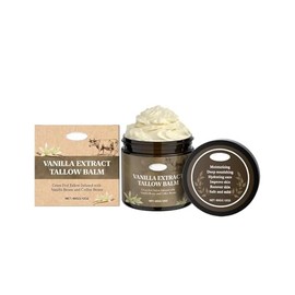 Tallow Balm (Vanilla Latte) - Grass Fed Beef Tallow for Skin Care- 100% Natural Handmade Whipped Coffee & Vanilla Tallow Balm for Sensitive Skin