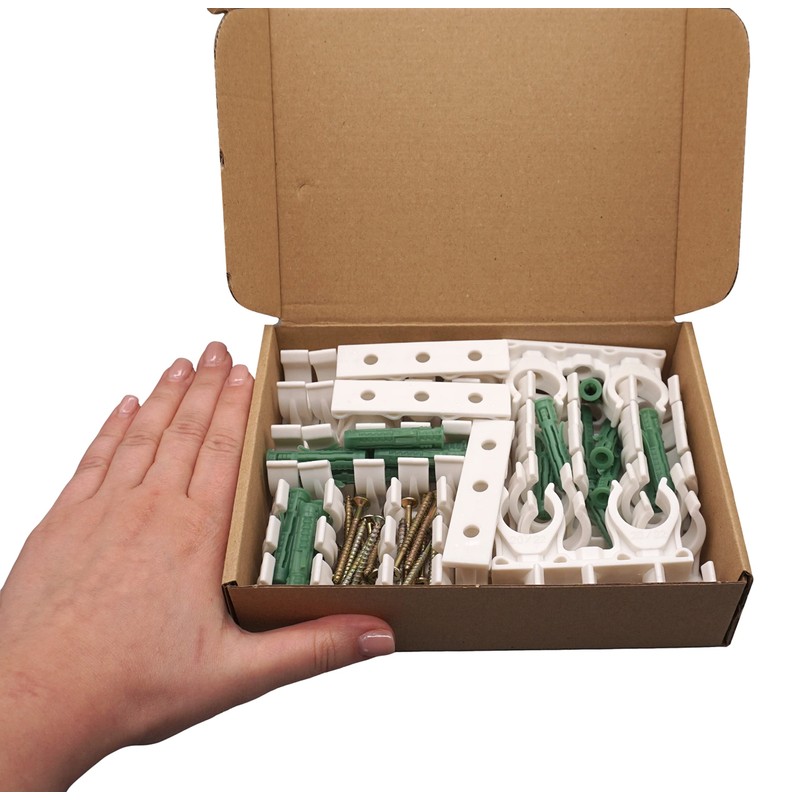 SKIR'CO (20 pcs) Double Pipe Clips, Plastic Clamps for 20-22