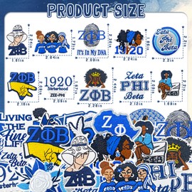 18PCS Zeta Beta Phi Sorority Embroidered Patches
