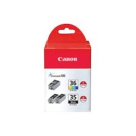 Canon PGI-35/CLI-36 Black/Multicolor Ink Cartridges (1509B007), Pack of 3 (2 Black & 1 Color)